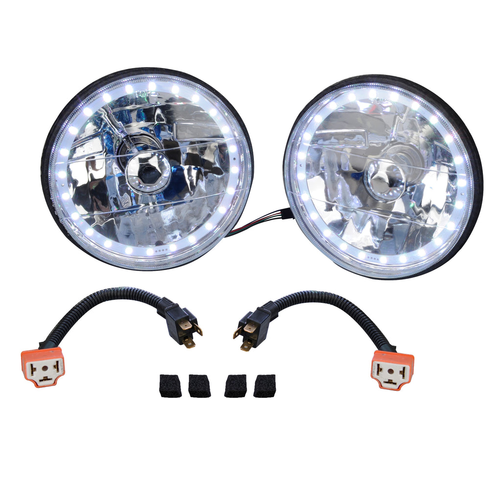 White Diamond Halo Headlight Set - 7"