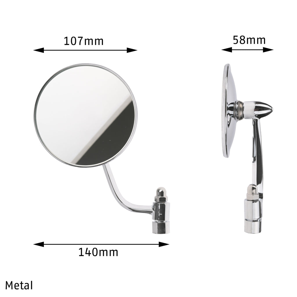 1958–1967 VW Beetle Round Sideview Mirror - Chrome - LH