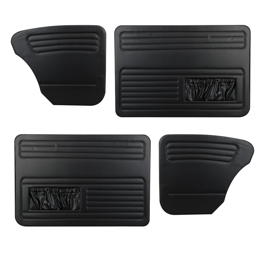 1958-1964 VW Beetle Black Vinyl Door Panel Kit - Sedan
