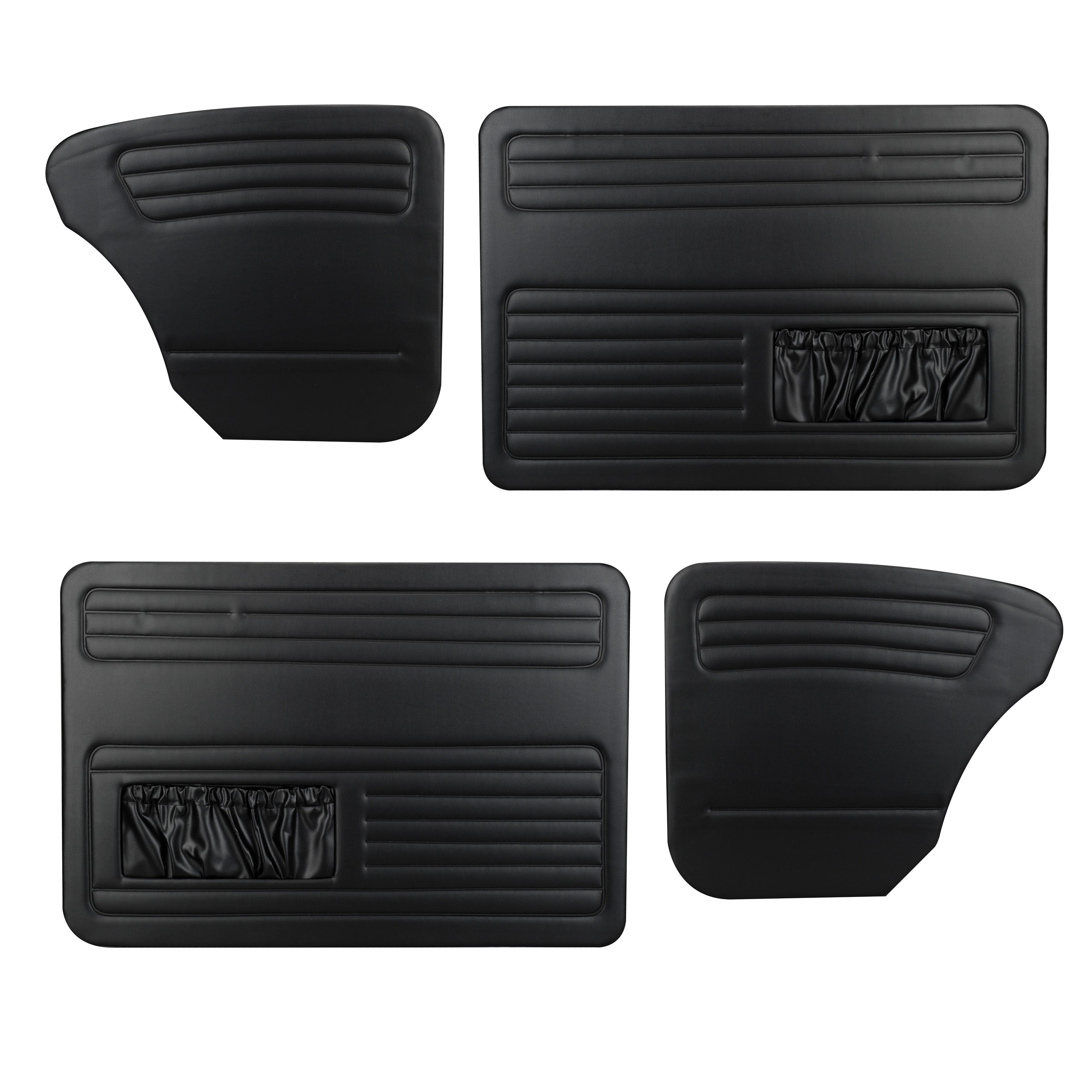 1958-1964 VW Beetle Black Vinyl Door Panel Kit - Sedan