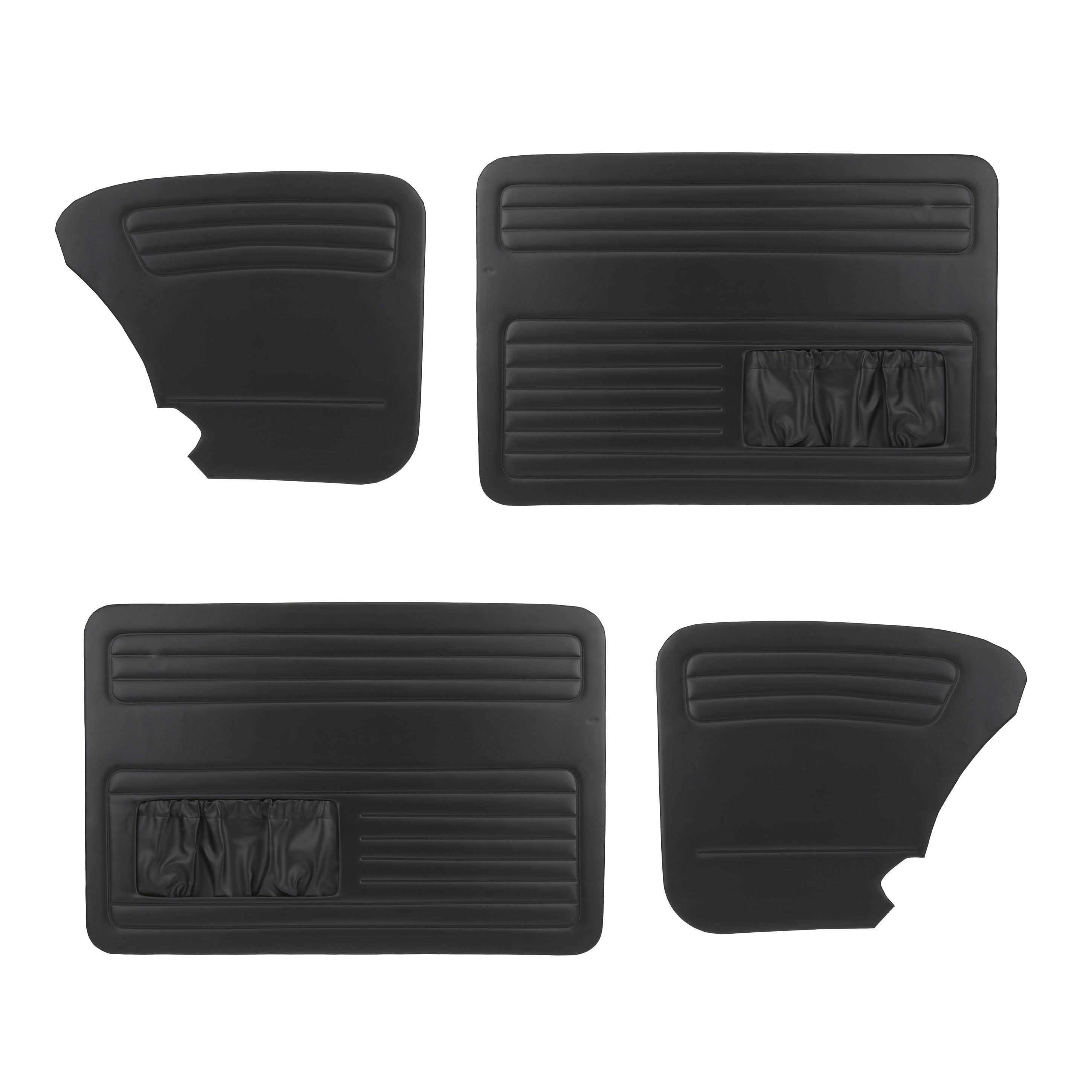 1965-1977 VW Beetle Black Vinyl Door Panel Kit - Sedan