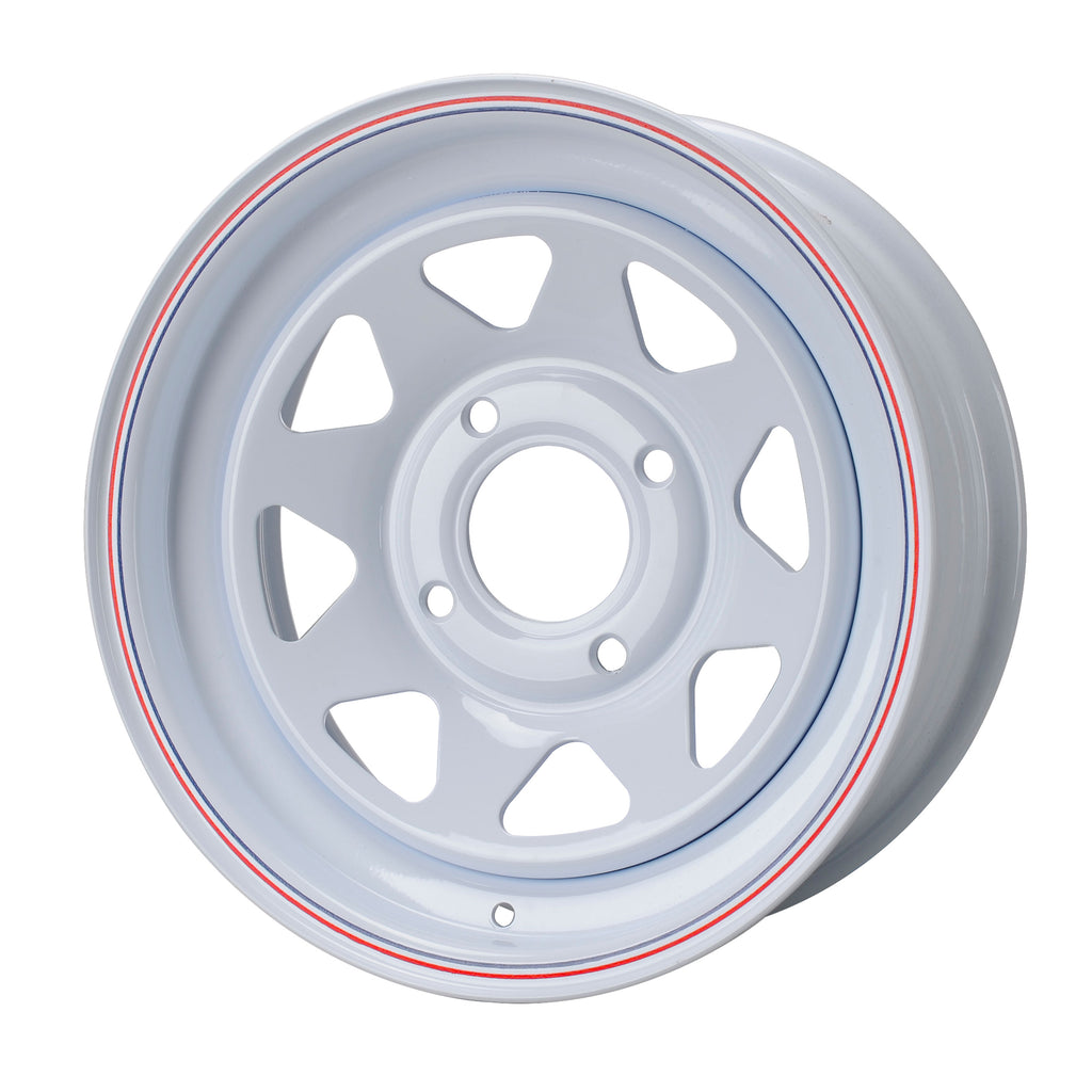 1962-1979 VW White Steel Wheel - 15x5 - 4x130