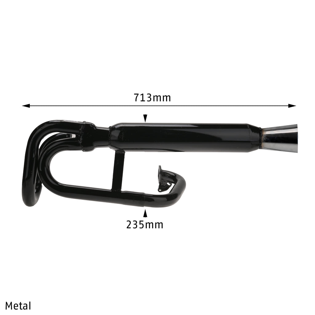1956-1979 VW Dune Buggy Dual Exhaust for Dual Carburetors - Black with Chrome Tips