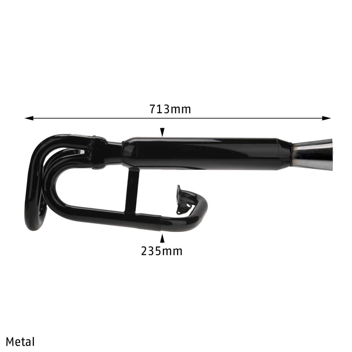 1956-1979 VW Dune Buggy Dual Exhaust for Dual Carburetors - Black with Chrome Tips