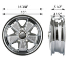1950-1979 VW 911 Style Wheel - 15x4.5 - 5x130 - Chrome