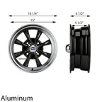 1962-1979 VW GT-8 Wheel - 15x5 - 4x130 - Black w/ Polished Lip