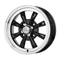 1962-1979 VW GT-8 Wheel - 15x5 - 4x130 - Black w/ Polished Lip