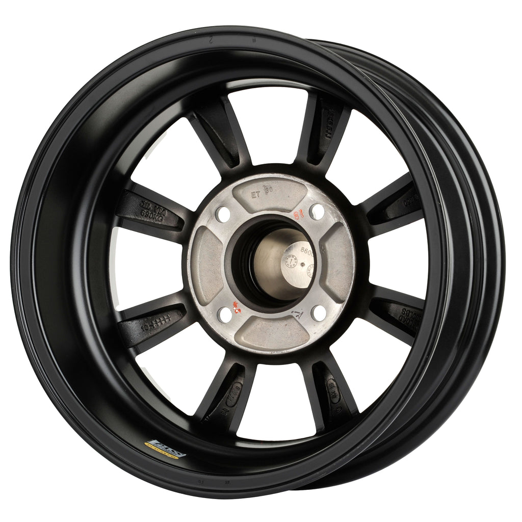 1962-1979 VW GT-8 Wheel - 15x5 - 4x130 - Black w/ Polished Lip