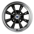 1962-1979 VW GT-8 Wheel - 15x5 - 4x130 - Black w/ Polished Lip