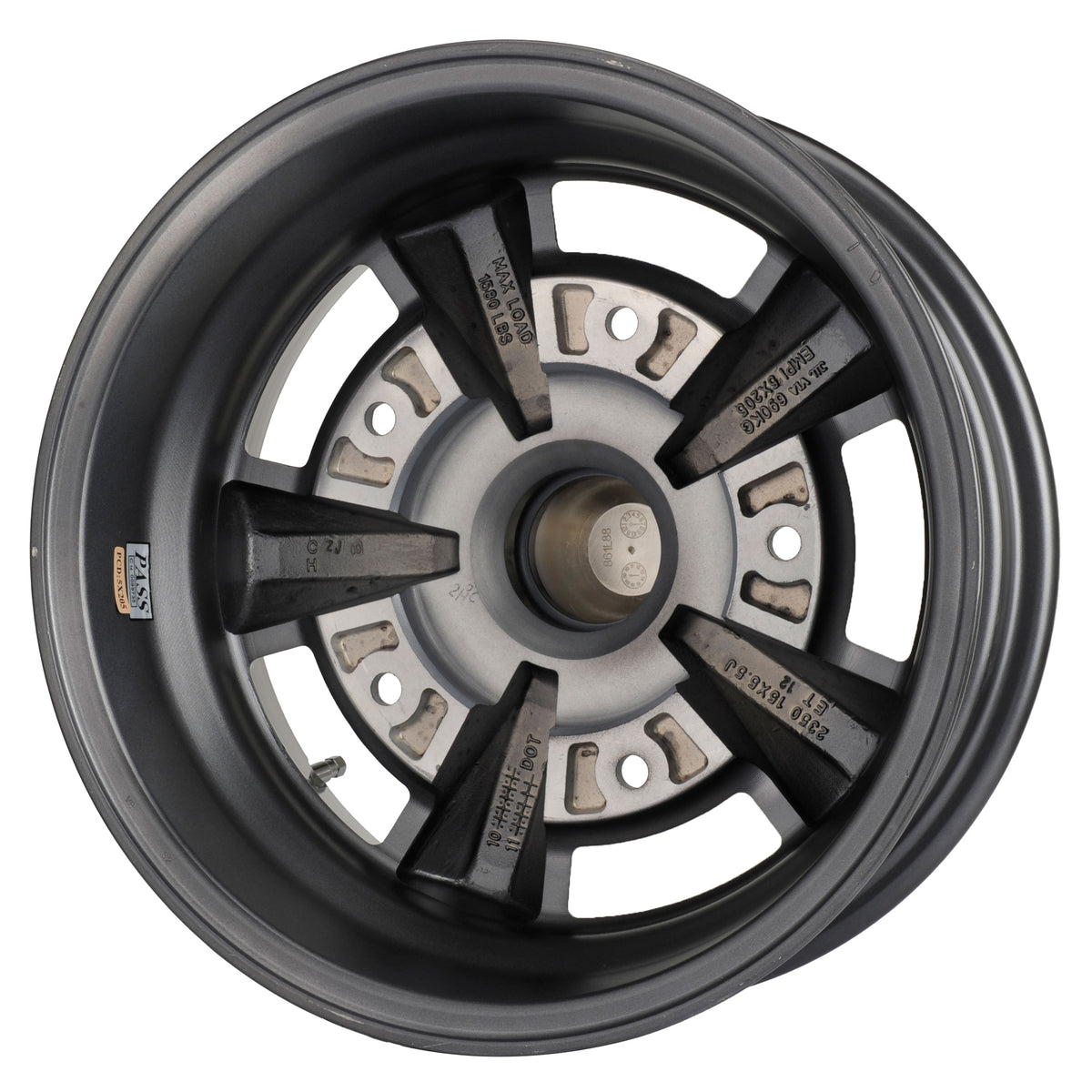 1950-1979 VW 5-Rib Wheel - 15x5.5 - 5x205 - Anthracite w/ Polished Lip