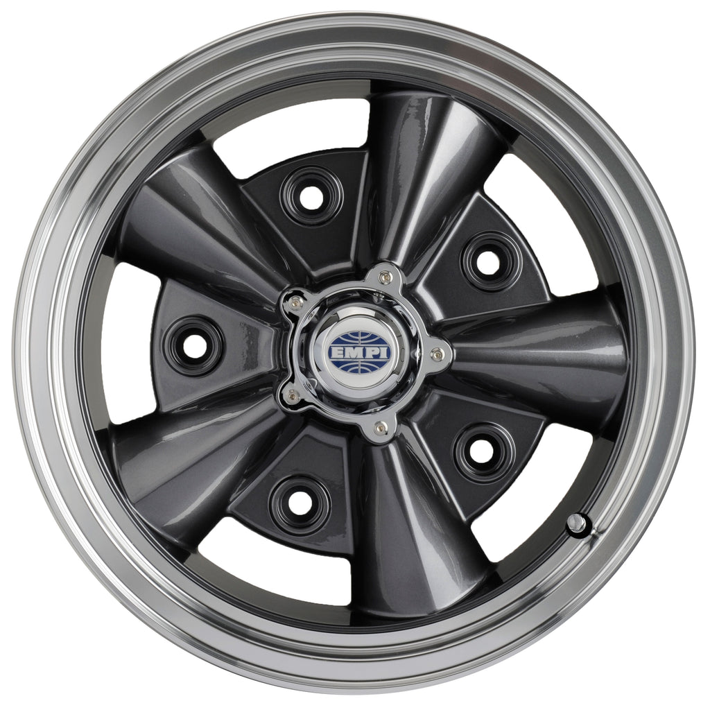 1950-1979 VW 5-Rib Wheel - 15x5.5 - 5x205 - Anthracite w/ Polished Lip
