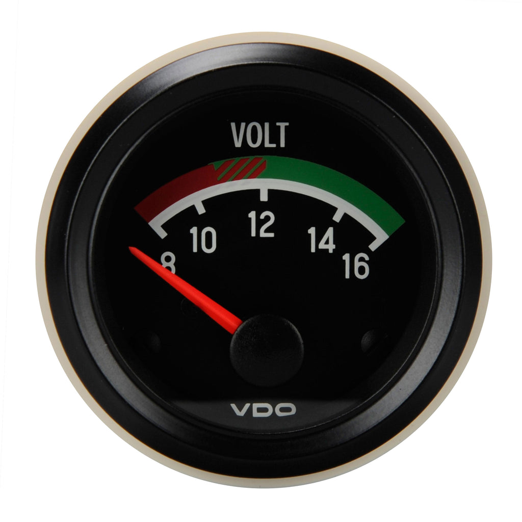 1950-1979 VW VDO Voltmeter Gauge - Black