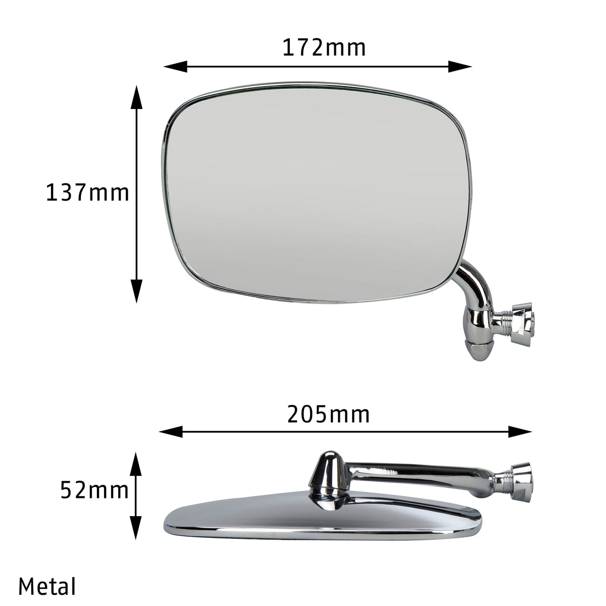 1968-1979 VW Bus Chrome Side View Mirror - LH