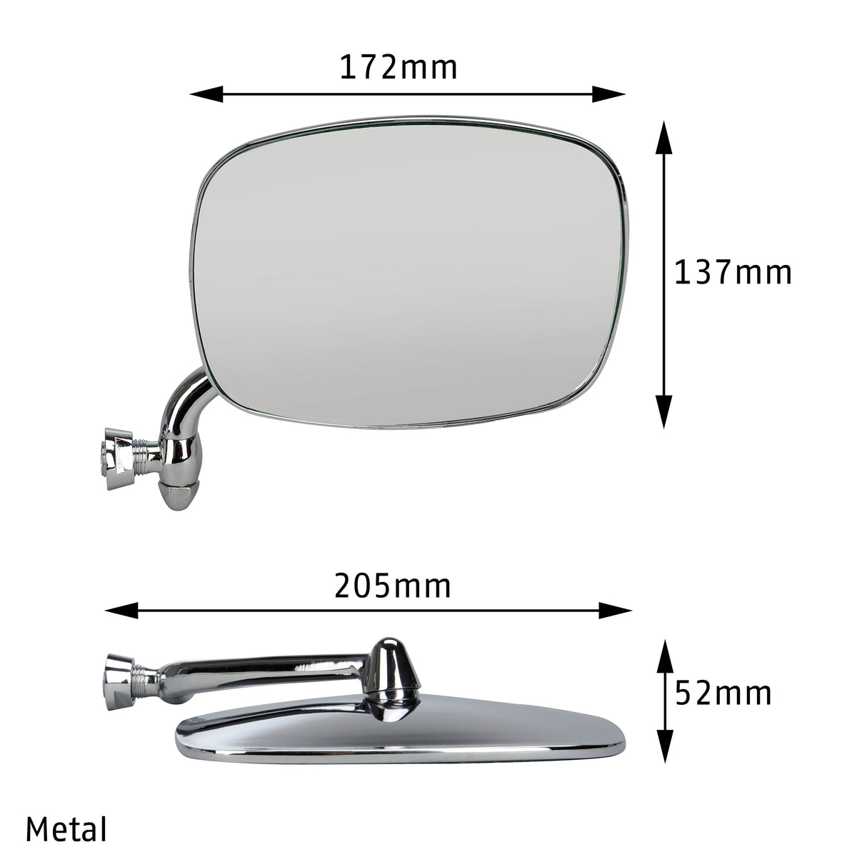 1968-1979 VW Bus Chrome Side View Mirror - RH