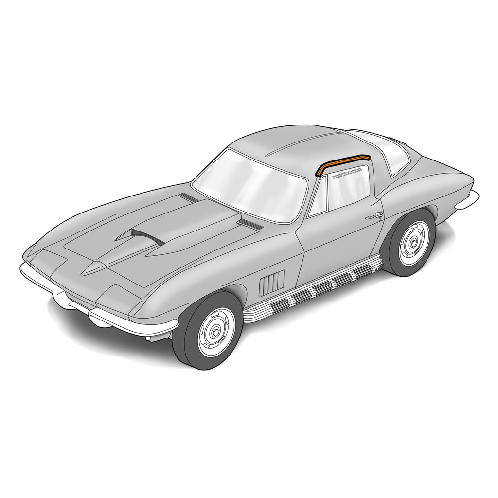 1963-1967 C2 Corvette Coupe Roof to Door Seal - LH