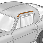 1963-1967 C2 Corvette Coupe Roof to Door Seal - LH