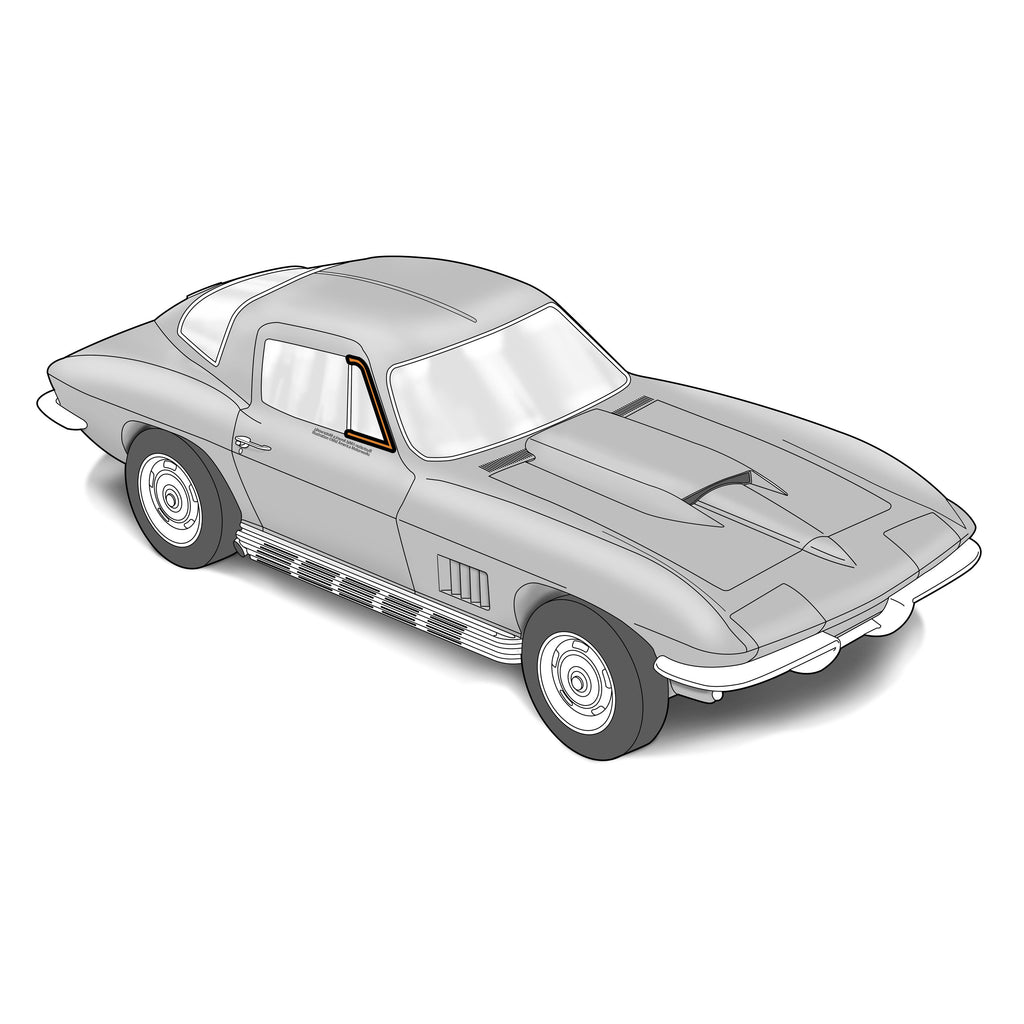 1963-1967 C2 Corvette Coupe Vent Window Seal - RH