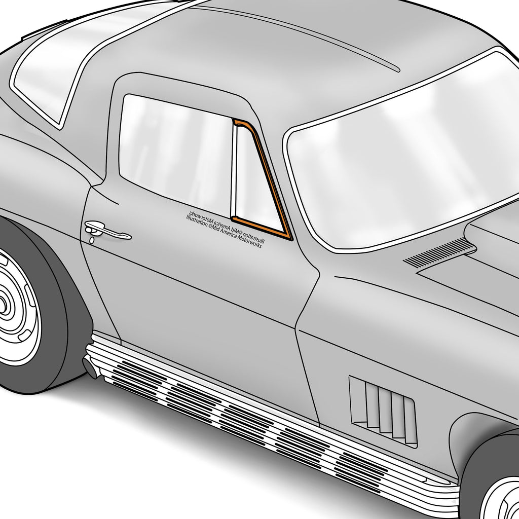 1963-1967 C2 Corvette Coupe Vent Window Seal - RH