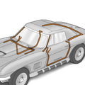1964-1967 C2 Corvette Convertible Door & Body Weatherstrip Kit