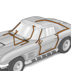 1964-1967 C2 Corvette Convertible Door & Body Weatherstrip Kit