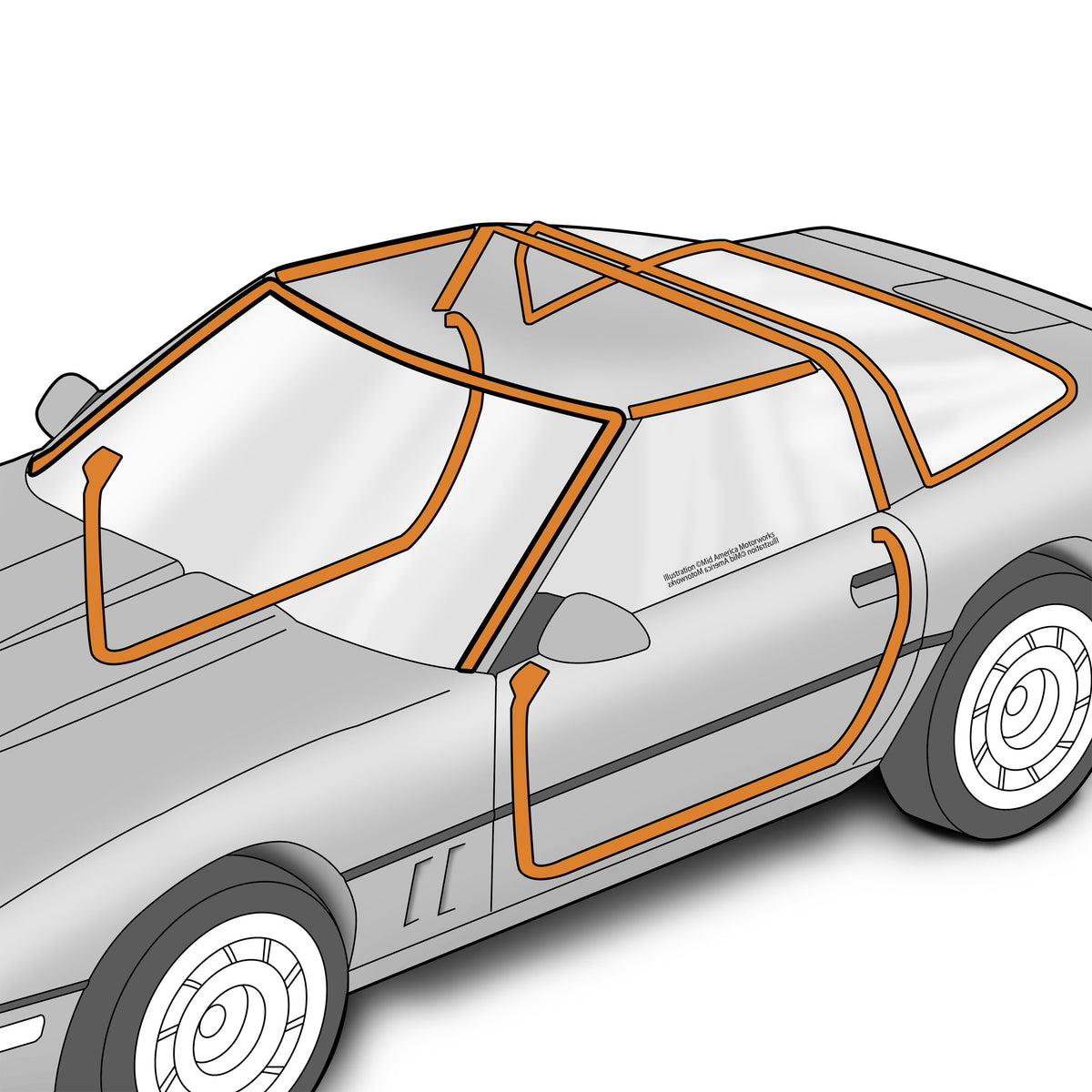 1984-1989 C4 Corvette Coupe Door & Body Weatherstrip Kit