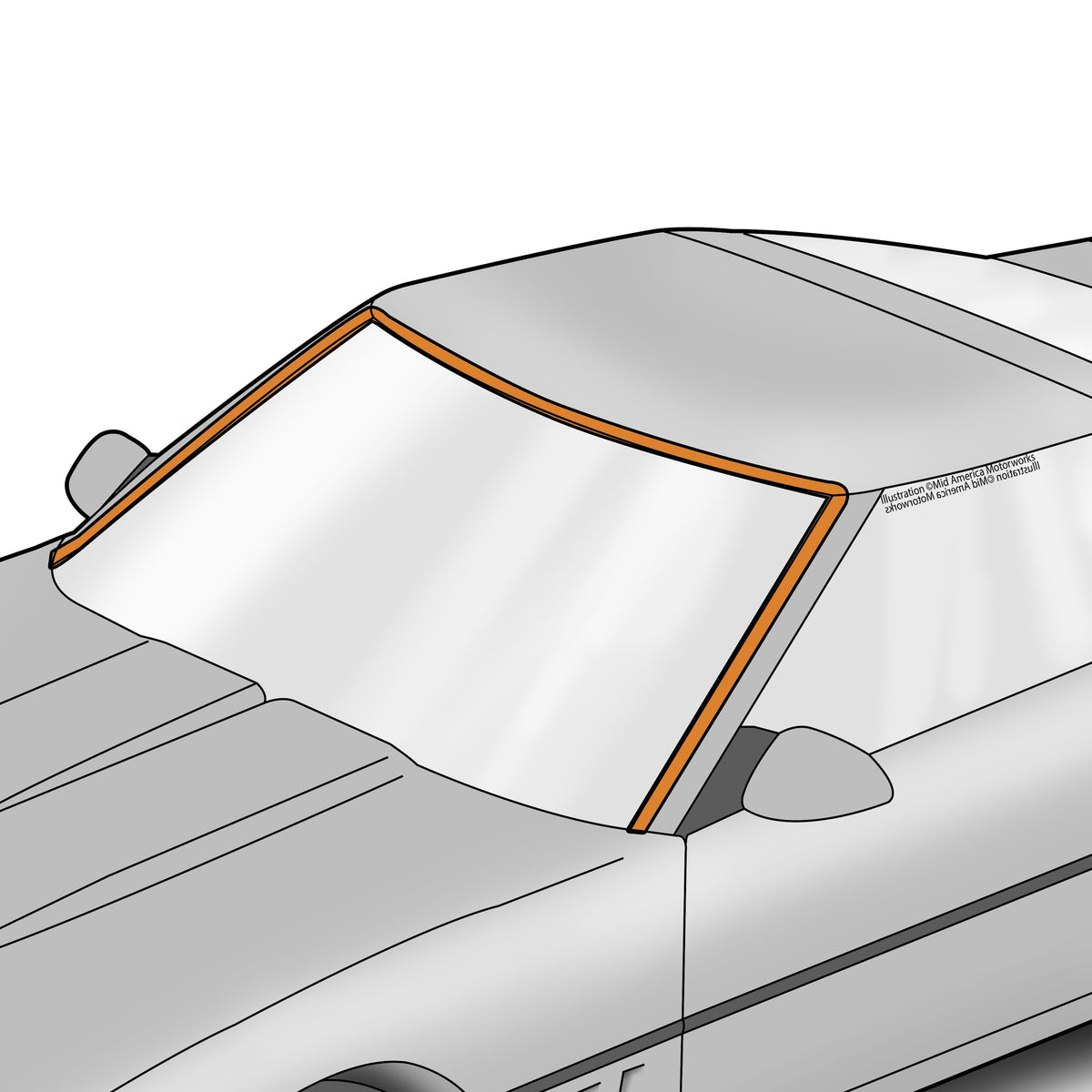1984-1996 C4 Corvette Windshield Header & Pillar Weatherstrip Seal