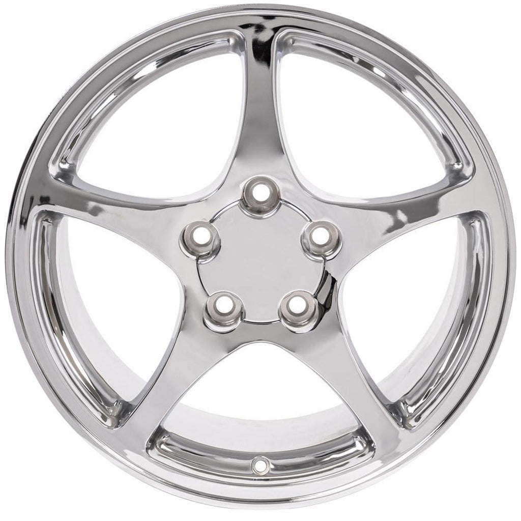 1997-2004 C5 Corvette Chrome OE Style 5 Spoke Wheel - 17" x 8.5"