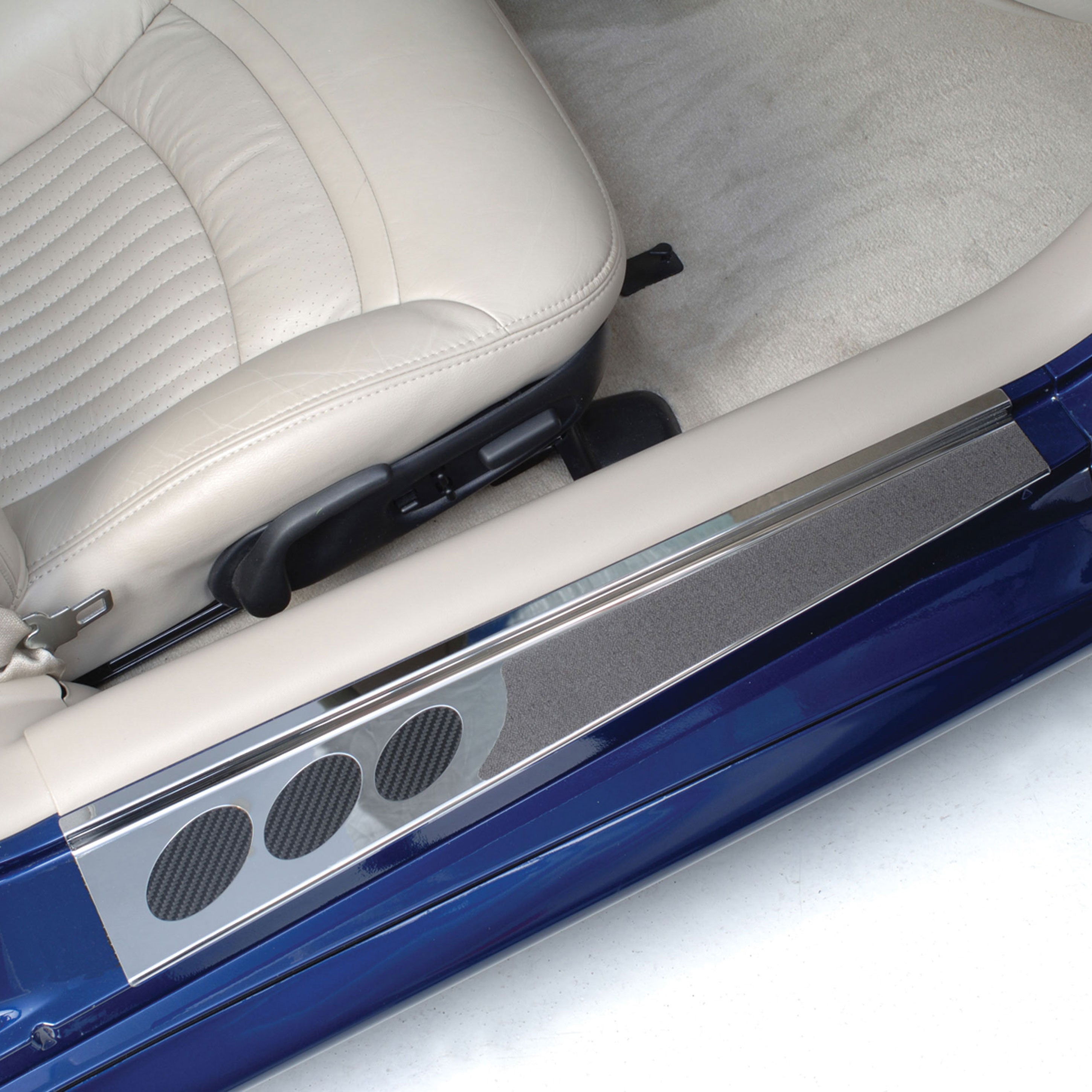 1997-2004 C5 Door Sill Covers with Carbon Fiber Insert - Chrome