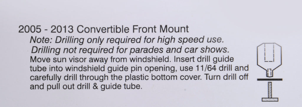 2005-2013 C6 Parade Flags - Convertible - Windshield Mount