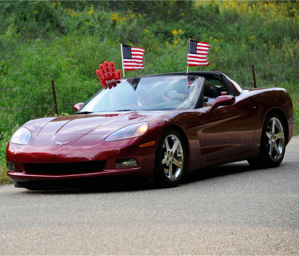 2005-2013 C6 Parade Flags - Coupe - Windshield Mount