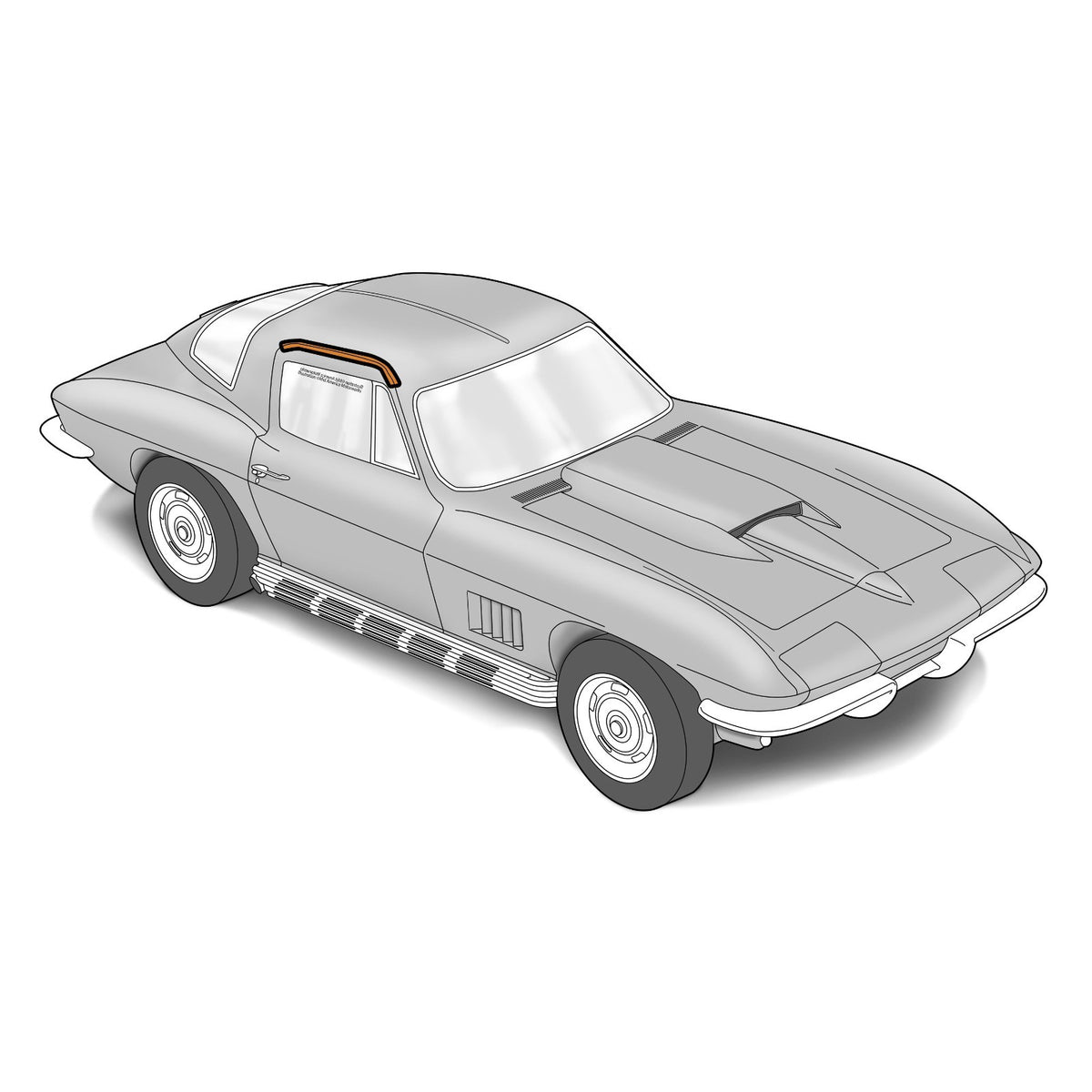 1963-1967 C2 Corvette Coupe Auxiliary Roof-to-Door Seal RH 3832114